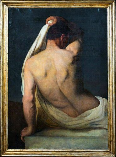 Naked Nude Male Portrait Oil Painting
