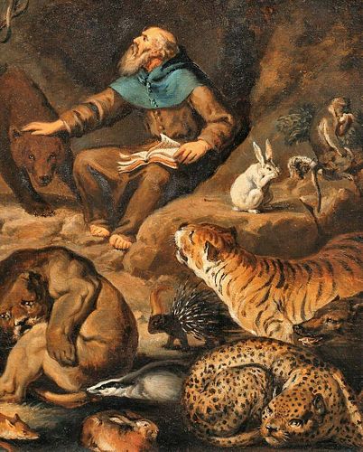 Saint Blaise & Wild Animals Oil Painting