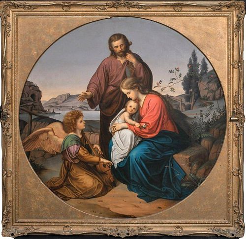 Holy Family & An Angel Mary Christ & Joseph Oil