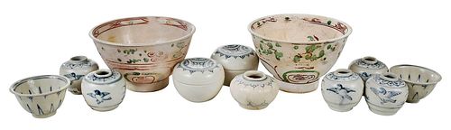 Group of 12 Vietnamese Hoi an Hoard Ceramic Items