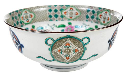 Chinese Porcelain Famille Verte Punch Bowl