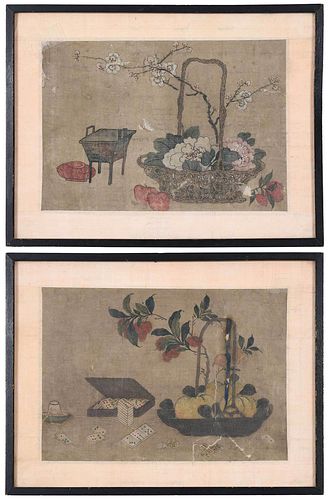 Two Framed Asian Paintings on Silk