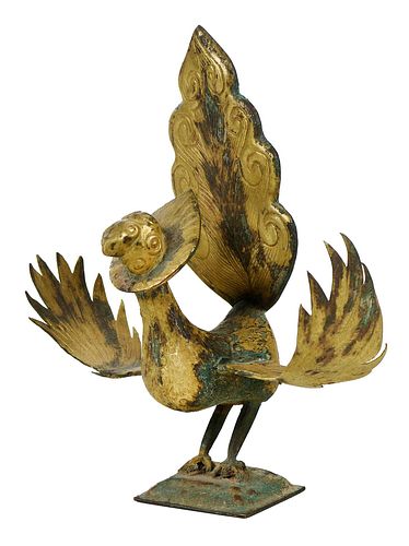 Han or Han Style Gilt Bronze Phoenix