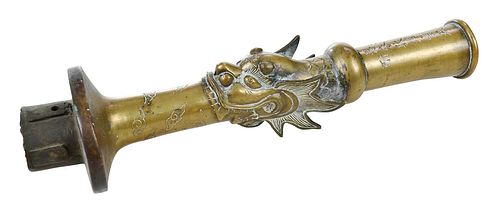 Chinese Ornamental Bronze Handle with Dragon Decoration