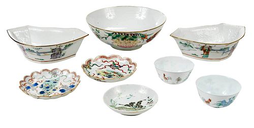 Eight Pieces of Chinese Enameled Porcelain