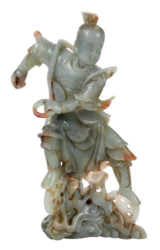 Chinese Carved Hardstone Figure of a Deity