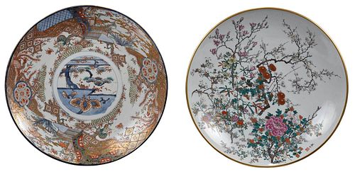 Two Japanese Enameled and Gilt Decorated Chargers