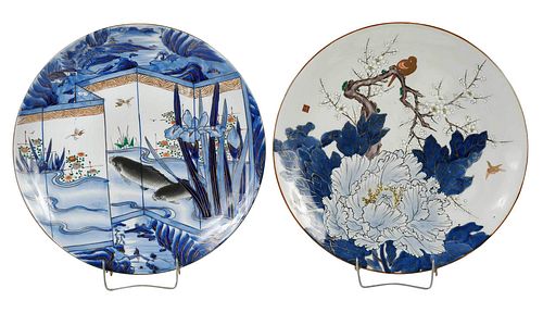 Two Large Japanese Porcelain Chargers