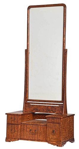 Japanese Elm Wood Dressing Mirror