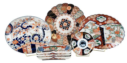 Eight Imari Porcelain Platters and Chargers 