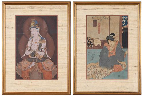 Two Framed Japanese Woodblock Prints