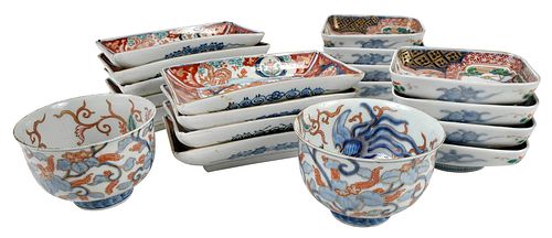 Collection of 19 Imari Porcelain Table Articles
