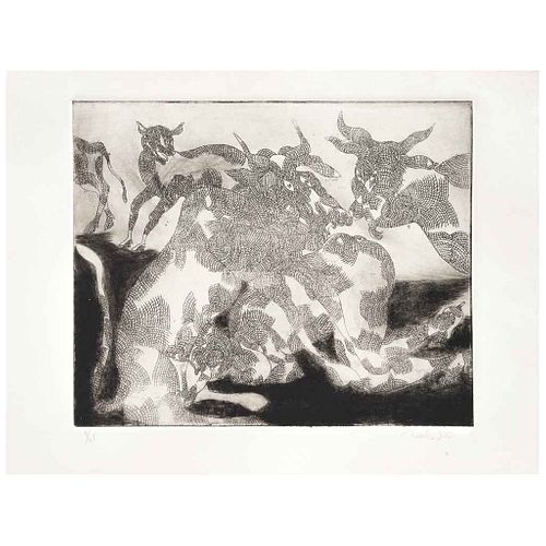 FRANCISCO TOLEDO, Untitled, Signed, Drypoint engraving 9 / 25, 9.4 x 11.8" (24 x 30 cm) / 12.9 x 15.1" (33 x 38. 5 cm) paper | FRANCISCO TOLEDO, Sin t