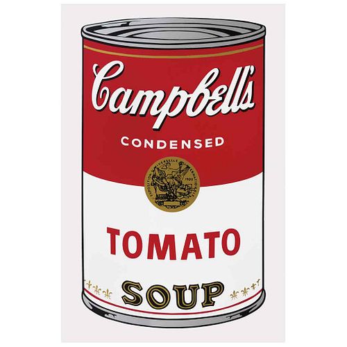 ANDY WARHOL, II.46: Campbell's Tomato Soup, Stamped on back "Fill in you own signature", Serigraph S/N, 31.8 x 18.8" (81 x 48 cm) | ANDY WARHOL, II.46