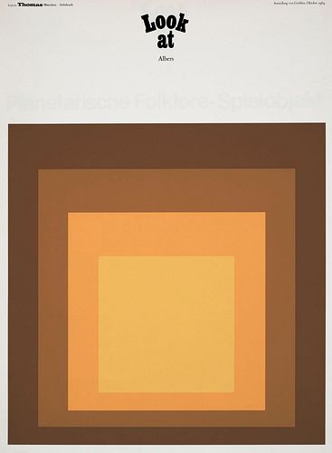 Albers u.a., nach Josef Set aus 3 Graphiken der Reihe "Look at" der Galerie Thomas, München. Ausstellungsplakate. 1969/1970. Blattmaße je 91,5 x 67 cm
