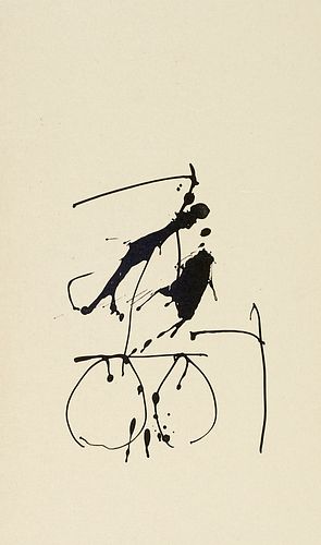 Motherwell, Robert Untitled (aus: Tres Poemas, 1988). Lithographie auf chamoisfarbenem aufgewalztem Japan auf starkem Vélin. 45,2 x 26,8 cm (54,6 x 45