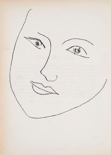Matisse, Henri 1 Lithographie und 6 Illustrationen in: Le signe de vie. 1946. Je auf chamoisfarbenem BFK Rives (mit Wasserzeichen Bordas). Blattmaße j