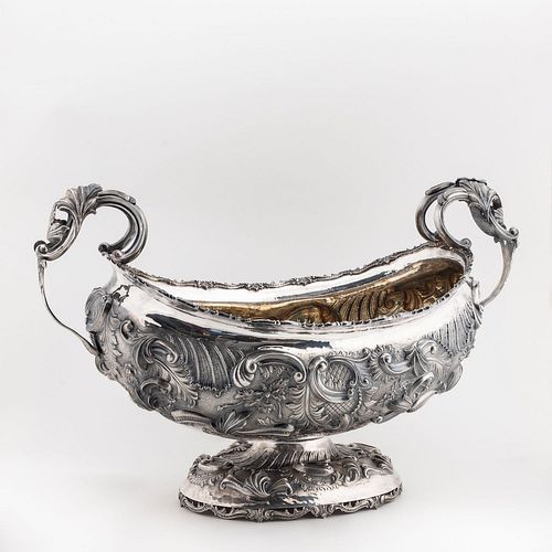 LARGE ITALIAN STERLING REPOUSSE CENTERPIECE