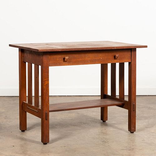 STICKLEY ARTS & CRAFTS OAK LIBRARY TABLE