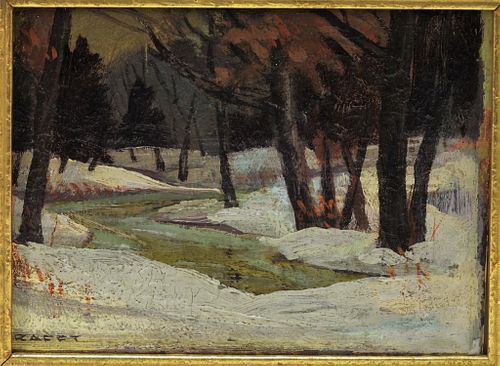 Carl Krafft Impressionist Winter Forest Painting