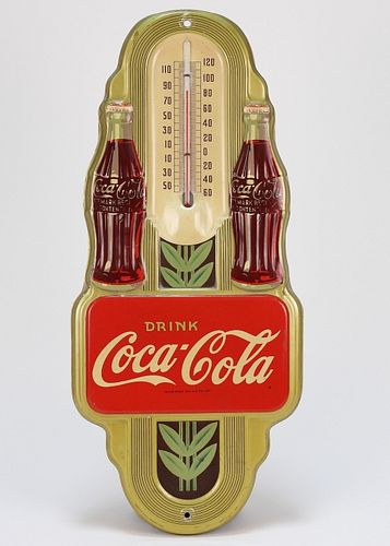 1941 Coca Cola Tin Thermometer Advertising Sign