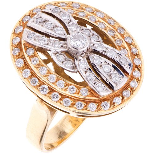 RING WITH DIAMONDS IN 18K YELLOW GOLD Brilliant cut diamonds ~0.90 ct. Size: 6 ¼ | ANILLO CON DIAMANTES EN ORO AMARILLO DE 18K con diamantes corte bri