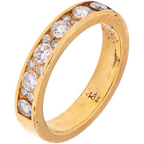HALF ETERNITY RING WITH DIAMONDS IN 18K YELLOW GOLD Brilliant cut diamonds ~0.55 ct. Weight: 5.0 g. Size: 5 ¾ | MEDIA CHURUMBELA CON DIAMANTES EN ORO 