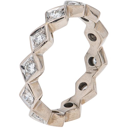 RING WITH DIAMONDS IN 18K WHITE GOLD Brilliant cut diamonds ~0.35 ct. Weight: 3.5 g. Size: 5 ¼ | ANILLO CON DIAMANTES EN ORO BLANCO DE 18K con diamant