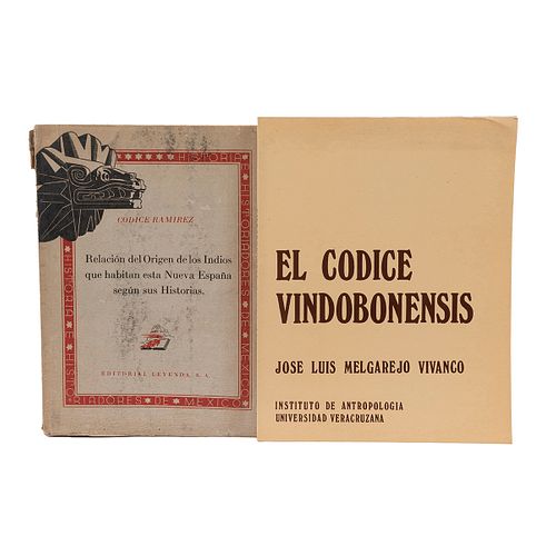 Orozco y Berra, Manuel / Melgarejo Vivanco, José Luis. Códice Ramírez / El Códice Vindobonensis.  Piezas: 2.