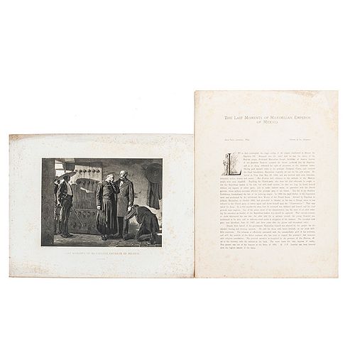 Laurens, Jean-Paul - Goupil & Cie. Last Moments of Maximilian, Emperor of Mexico. París, 1884. Fotograbado 18 x 24.5 cm. Piezas: 2.