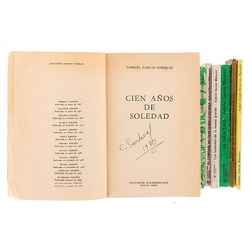 Colección de Obras de Gabriel García Márquez, dedicados por él. Cien Años de Soledad, La Hojarasca, La Mala Hora... Piezas: 7.