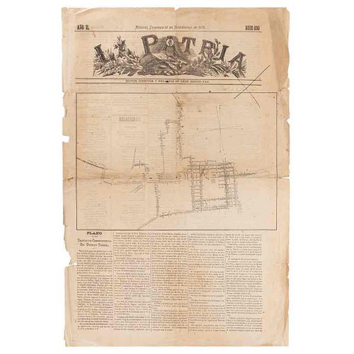 Paz, Irineo. Plano de las Tranvías con Correspondencias del Distrito Federal. México, 1878. Plano, 24 x 35 cm.