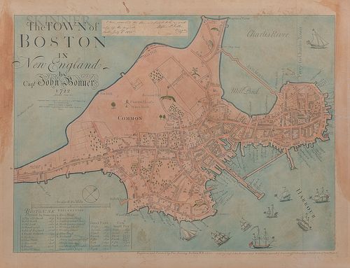 Reprinted Bonner Map of Boston