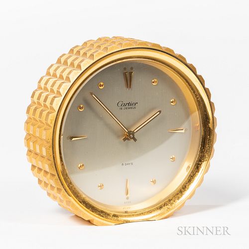Cartier Lacquered Brass Desk Clock