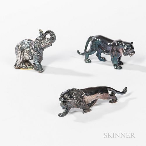 Three Small Sterling Silver Animals