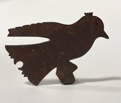Wrought Iron Bird Jam Hook With Inlaid Brass Eye