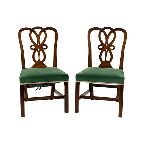 (2) Pair of Chippendale Style Side Chairs