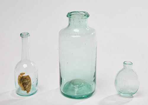 Three Blown Glass Bottles