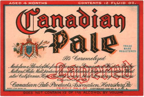 1927 Canadian Pale Lagered 12oz PA36-16 Harrisburg, Pennsylvania