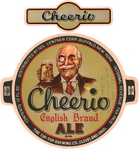 1939 Cheerio English Brand Ale 12oz OH50-12 Cleveland, Ohio