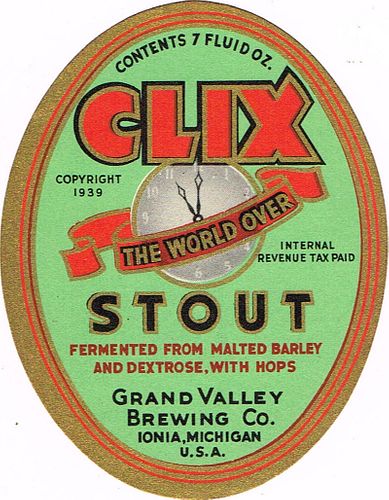 1939 Clix Stout 7oz CS63-06 Ionia, Michigan