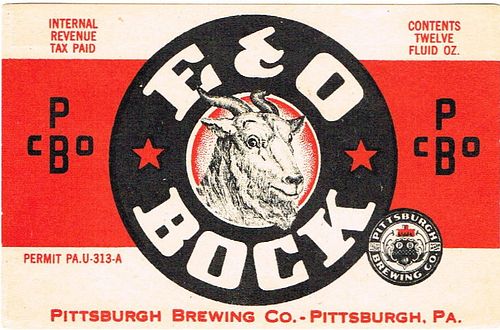 1933 E&O Bock Beer 12oz PA97-17 Pittsburgh, Pennsylvania