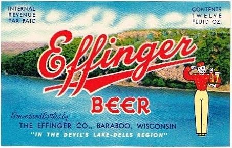 1946 Effinger Beer 12oz WI Baraboo, Wisconsin