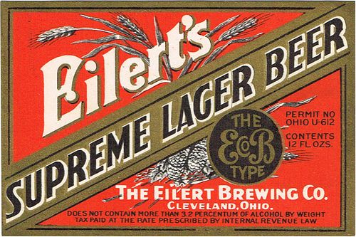 1933 Eilert's Supreme Lager Beer 12oz OH41-13 Cleveland, Ohio