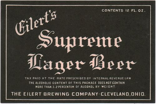 1938 Eilert's Supreme Lager Beer 12oz OH41-18 Cleveland, Ohio