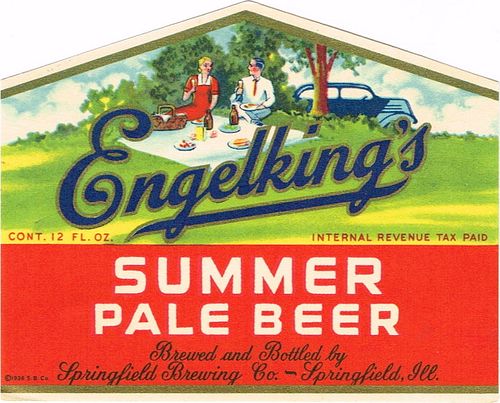 1936 Engelking's Summer Pale Beer 12oz IL101-19 Springfield, Illinois