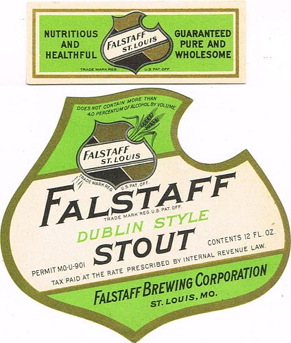 1933 Falstaff Dublin Style Stout 12oz CS130-13 Saint Louis, Missouri