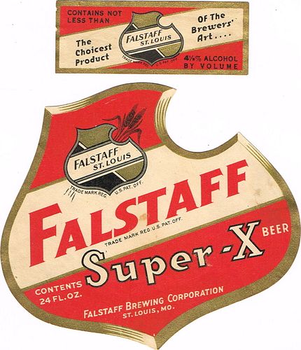 1935 Falstaff Super-X Beer 24oz CS131-04V Saint Louis, Missouri