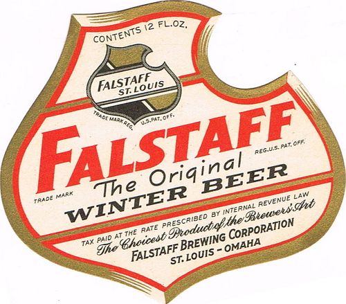 1936 Falstaff Winter Beer 12oz CS130-24 Saint Louis, Missouri
