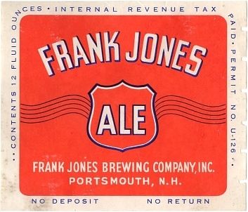 1940 Frank Jones Ale 12oz ES84-09 Portsmouth, New Hampshire